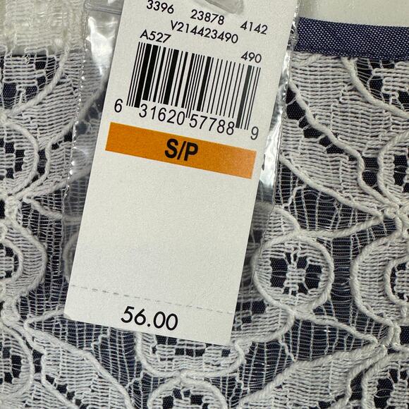 Van Heusen Top Size Small Lace Bell Half Sleeve Blue New - Picture 4 of 5